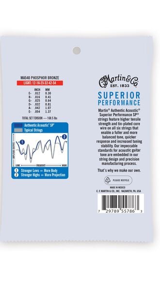 Authentic Acoustic SP® Guitar Strings Phosphor Bronze